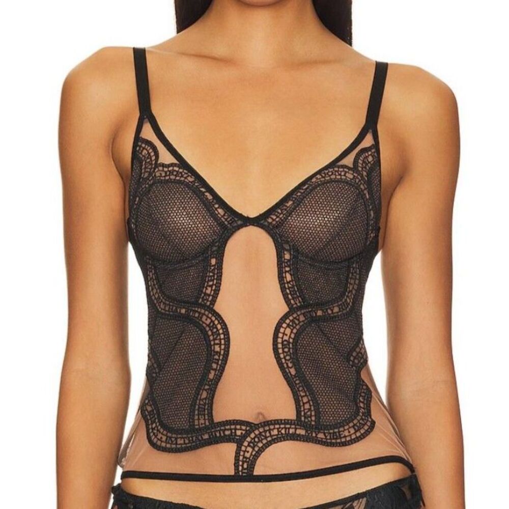Thistle and Spire Manifesto Bustier in Black/Butterscotch - XS (NWT)